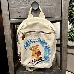 Ralph Lauren Polo Bear Canvas Backpack - White  Rare